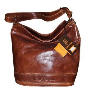 Marino Orlandi Italian Leather Large Shoulder Bucket Purse New with Tags!!
